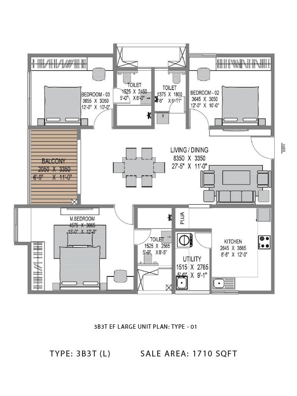 3BHK(L) - 1710 SOFT